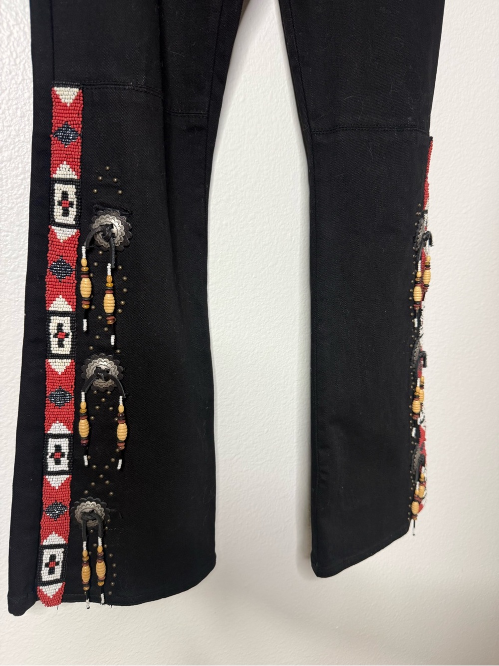 Vintage Ralph Lauren Jeans Co Black Beaded Concho Bootcut Jeans 4P Western Y2K - Picture 3 of 12